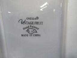 Large 3 Part Divided Oneida Hand Painted Stoneware Platter