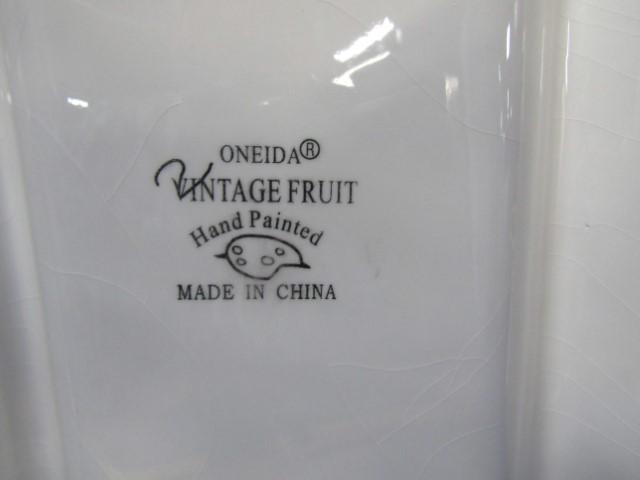 Large 3 Part Divided Oneida Hand Painted Stoneware Platter