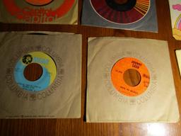 Lot Of Twenty 45 R P M Country Vinyl Records W/ Sleeves