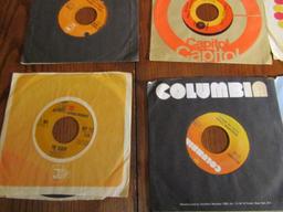 Lot Of Twenty 45 R P M Country Vinyl Records W/ Sleeves