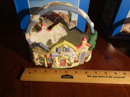 2 N I B Porcelain Easter House Baskets
