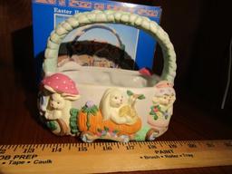 2 N I B Porcelain Easter House Baskets