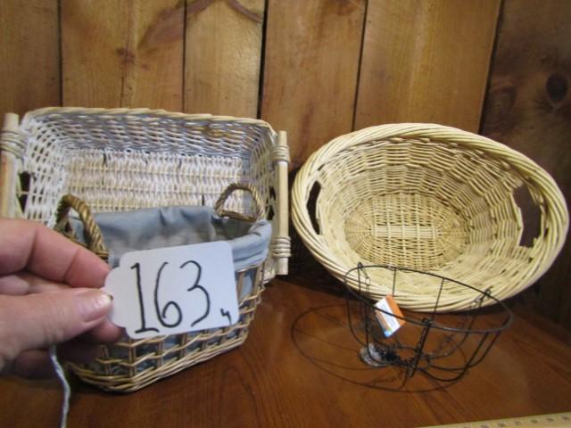 2 Large Baskets, Plant Basket And Metal Basket  (Local Pick Up Only)