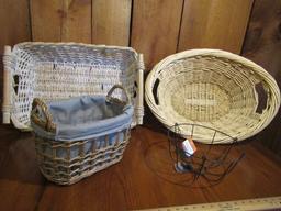 2 Large Baskets, Plant Basket And Metal Basket  (Local Pick Up Only)