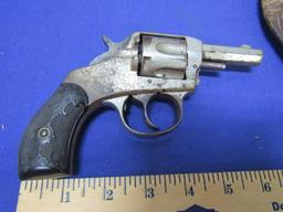 Vtg The American Double Action Revolver By H And R Firearms W/ Leather Holster