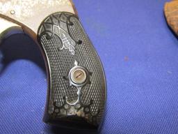 Vtg The American Double Action Revolver By H And R Firearms W/ Leather Holster
