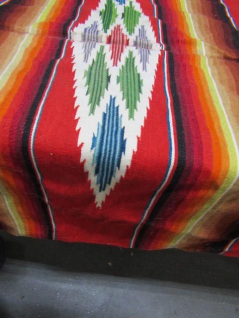 Vtg 1940s Mexican Serape Saltillo Blanket