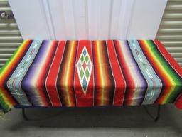 Vtg 1940s Mexican Serape Saltillo Blanket