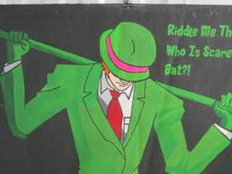 Batman The Riddler Hand Painted Poster On Canvas