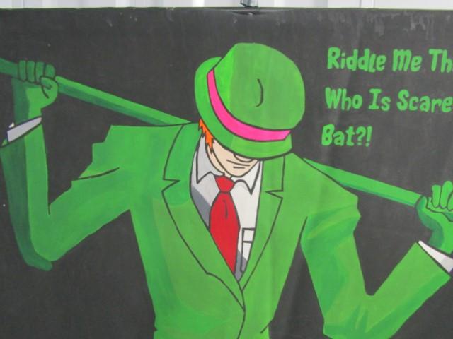 Batman The Riddler Hand Painted Poster On Canvas