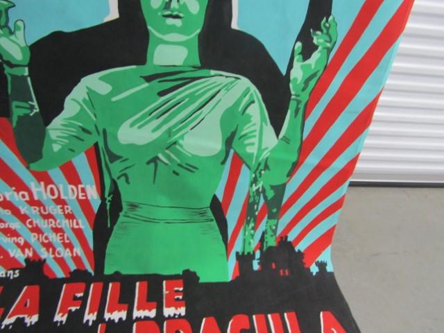 Large French La Fille De Dracula Movie Hand Painted Poster On Canvas