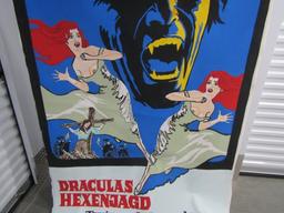 Large Dracula Hexenjagd Twins Of Dracula Hand Painted Movie Poster