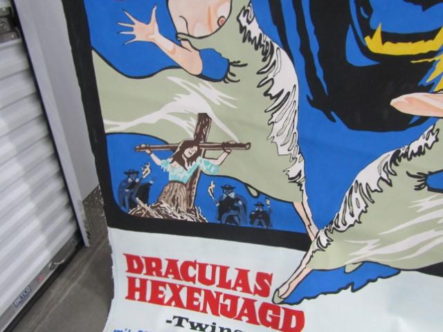 Large Dracula Hexenjagd Twins Of Dracula Hand Painted Movie Poster