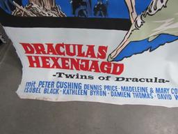 Large Dracula Hexenjagd Twins Of Dracula Hand Painted Movie Poster