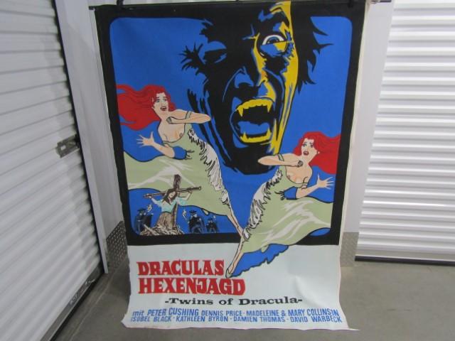 Large Dracula Hexenjagd Twins Of Dracula Hand Painted Movie Poster