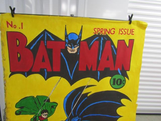 Large Batman D C Comics Hand Painted Poster On Canvas