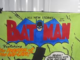 Large Batman D C Comics Hand Painted Poster On Canvas