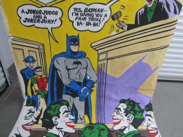 Large Batman D C Comics Hand Painted Poster On Canvas