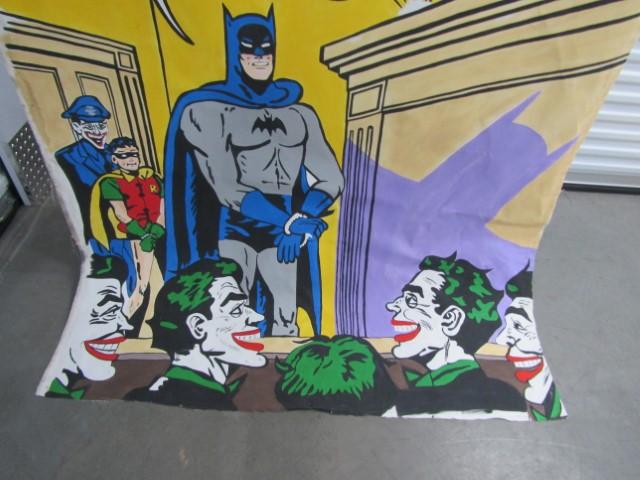 Large Batman D C Comics Hand Painted Poster On Canvas