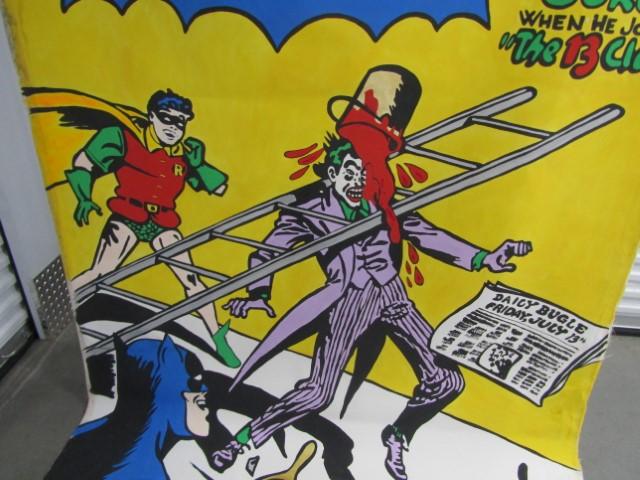 Large Batman D C Comics Hand Painted Poster On Canvas