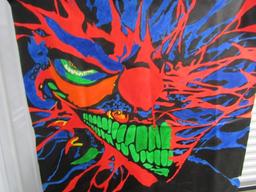 Hand Painted On Canvas Psychodelic Clown Poster