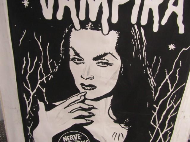 Large Hand Painted On Canvas Movie Poster " Vampira The Glamour Ghoul "