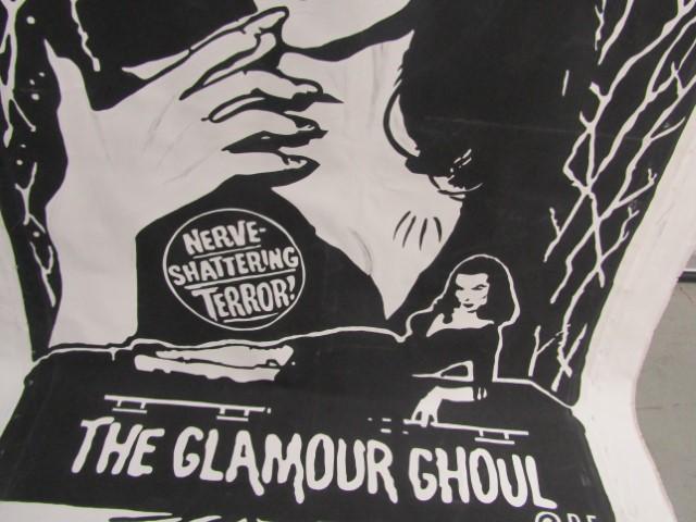 Large Hand Painted On Canvas Movie Poster " Vampira The Glamour Ghoul "