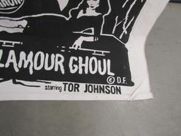 Large Hand Painted On Canvas Movie Poster " Vampira The Glamour Ghoul "