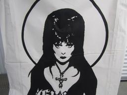 Large Elvira Hand Painted On Canvas Poster