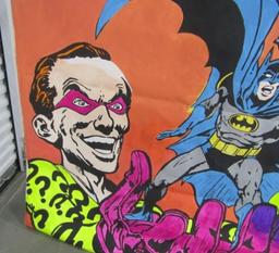 Large Batman D C Comics Hand Painted Poster On Canvas