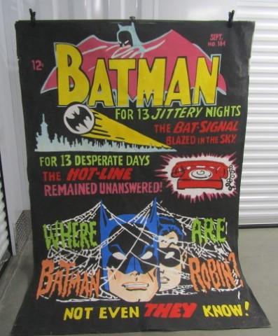 Large Batman D C Comics Hand Painted Poster On Canvas