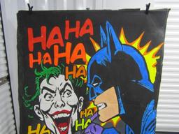 Large Batman D C Comics Hand Painted Poster On Canvas