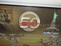 Framed Advertising Boston Whaler 50th Anniversary 1958-2008 Poster  (LOCAL PICK UP ONLY)