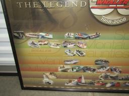 Framed Advertising Boston Whaler 50th Anniversary 1958-2008 Poster  (LOCAL PICK UP ONLY)