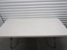 6 Foot Long Folding Table W/ White Top (LOCAL PICK UP ONLY)