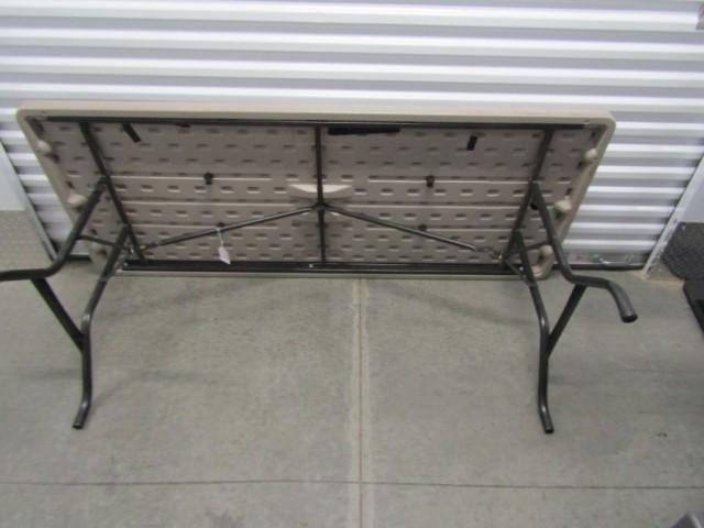 6 Foot Long Folding Table W/ Beige Top (LOCAL PICK UP ONLY)