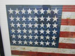 Framed And Matted Jasper Johns Famous 48 Star U S A Flag Print (LOCAL PICK UP ONLY)