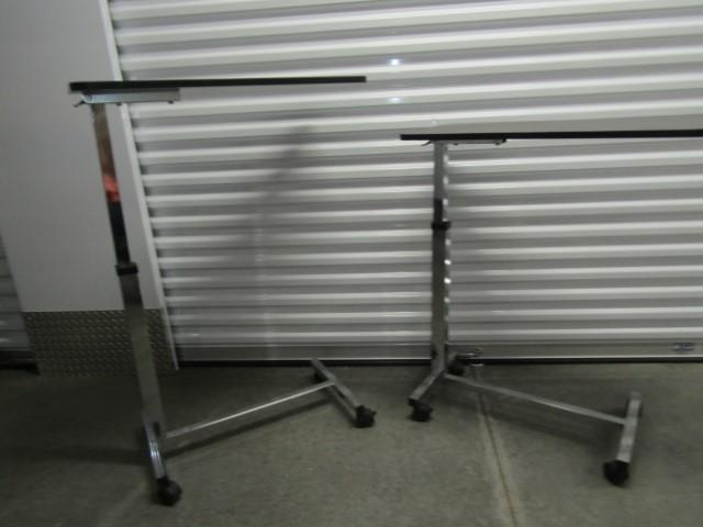 2 Rolling Hospital Bed Tables W/ Adjustable Height (LOCAL PICK UP ONLY)