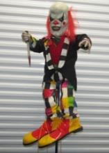 Scary Clown W/ Bloody Knife Halloween Prop