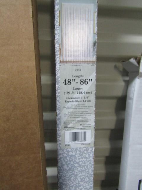4 Never Used Extendable Curtain Rods And A Never Used Set Of Blinds