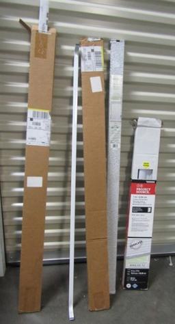 4 Never Used Extendable Curtain Rods And A Never Used Set Of Blinds