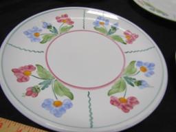 Set of 6 Herend Village Pottery 10 1/2" Dinner Plates, Handcrafted In Hungary