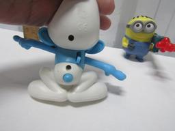 Burger King Smurf W/ Moving Arms And A Mcdonald's Minion