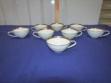 Set Of 8 Noritake Porcelain Coffee Cups W/ Gold Trim