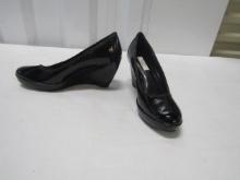 New Pair Of Ladies Wedge Patent Leather Shoes By Vera Wang