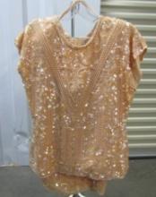 Ladies 2 Piece, Jacket And Skirt, Ensemble W/ Lots Of Beads And Sequins By