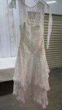 New Young Ladies White Lacey Dress W/ Separate Sleeves By Frederick's Of Hollywood