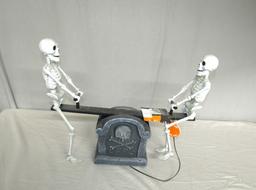 Animated Skeletons On A See - Saw Halloween Decoration