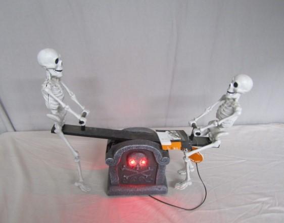 Animated Skeletons On A See - Saw Halloween Decoration