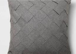 Oversized Basket Weave Square Throw Pillow Gray - Project 62
